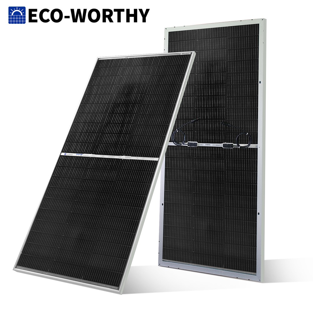Solar Panel 200W - Panel Surya Bifacial ECO-WORTHY 195W Tipe-N