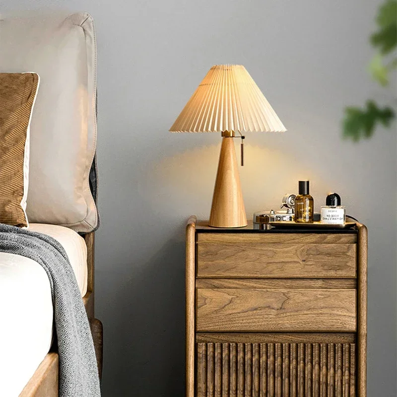 Solar Lamp - Lampu Meja Lipit Retro Lampu Kayu