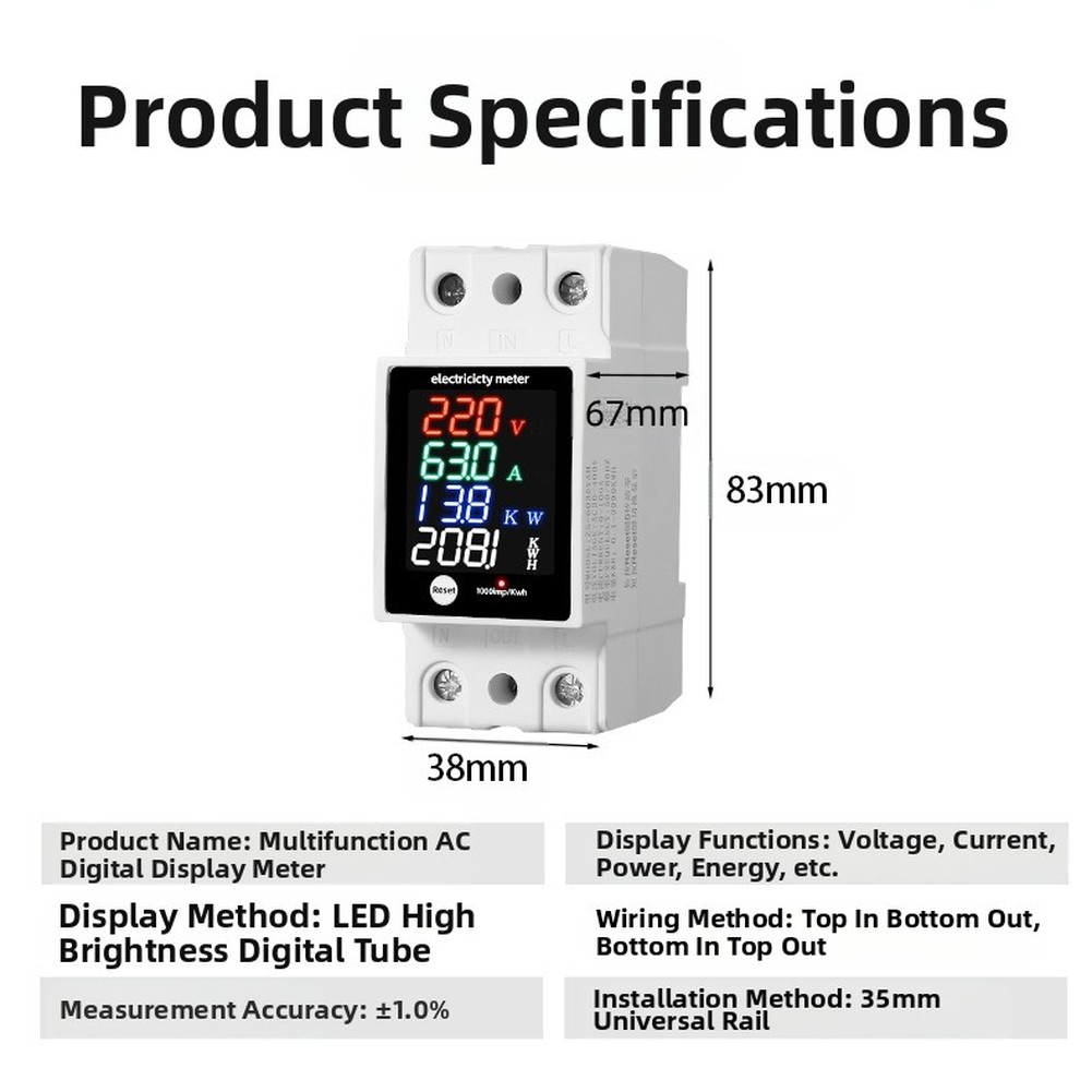 Meter Listrik Digital Multifun - Energy Monitor Meter ulasan dan harga